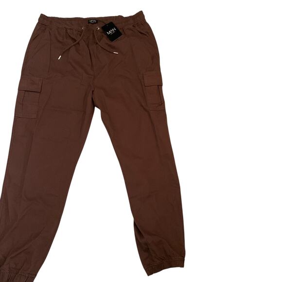 BOOHOOMAN Men’s Size 4XL Plus Slim Fit Drawstring Cargo Pant Trousers - Picture 7 of 11